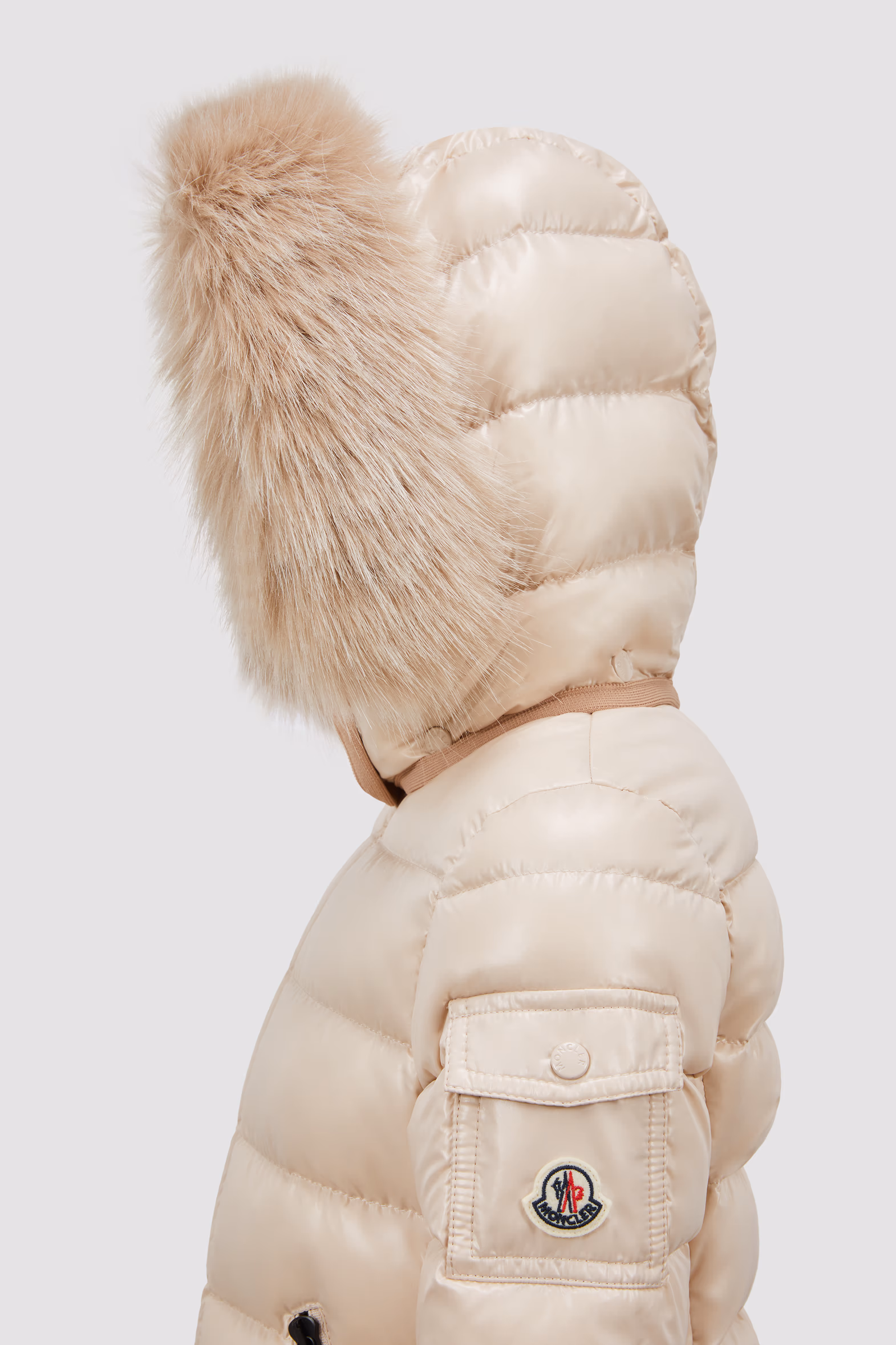Badyf Hooded Down Jacket Girl Light Beige Moncler 3
